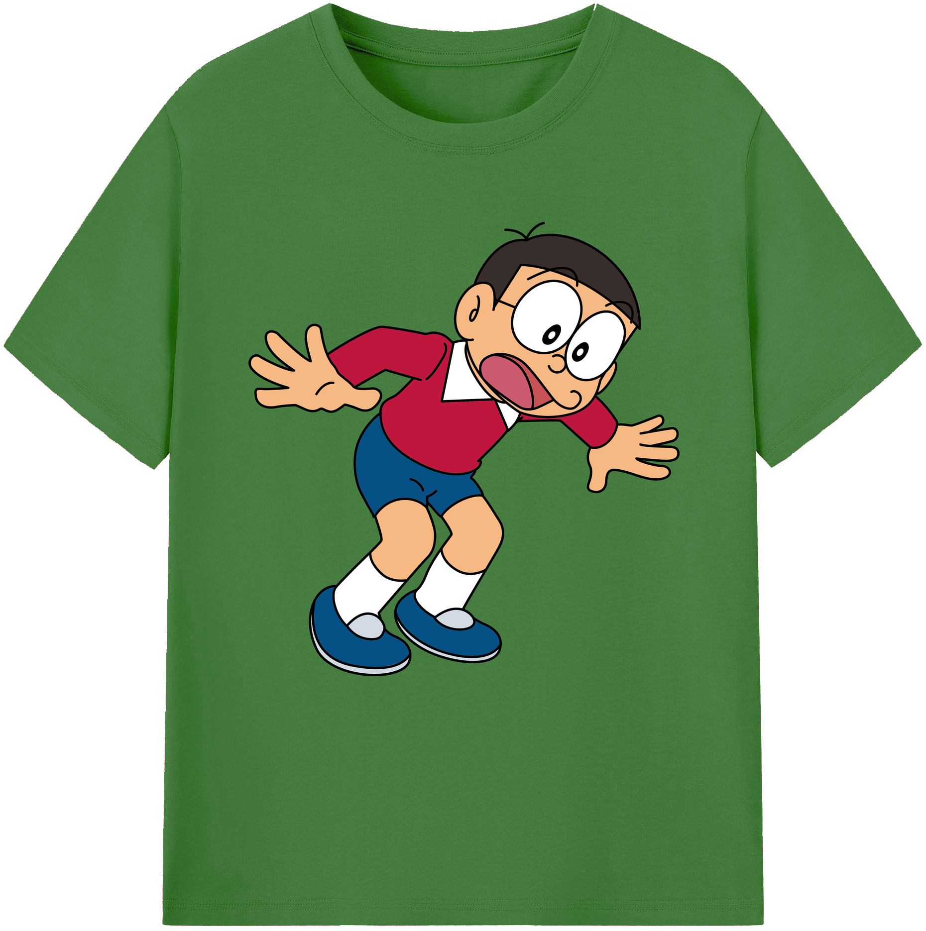 （画像用） ドラえもん 野比 のび太 Doraemon Nobita Nobi レディースカジュアルプリントTシャツ（綿100％）